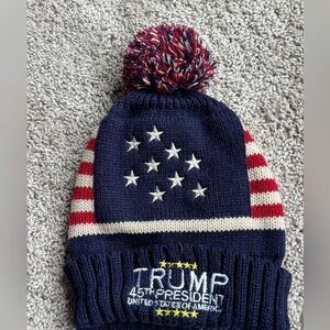 Trump Striped Navy and Red Winter Beanie